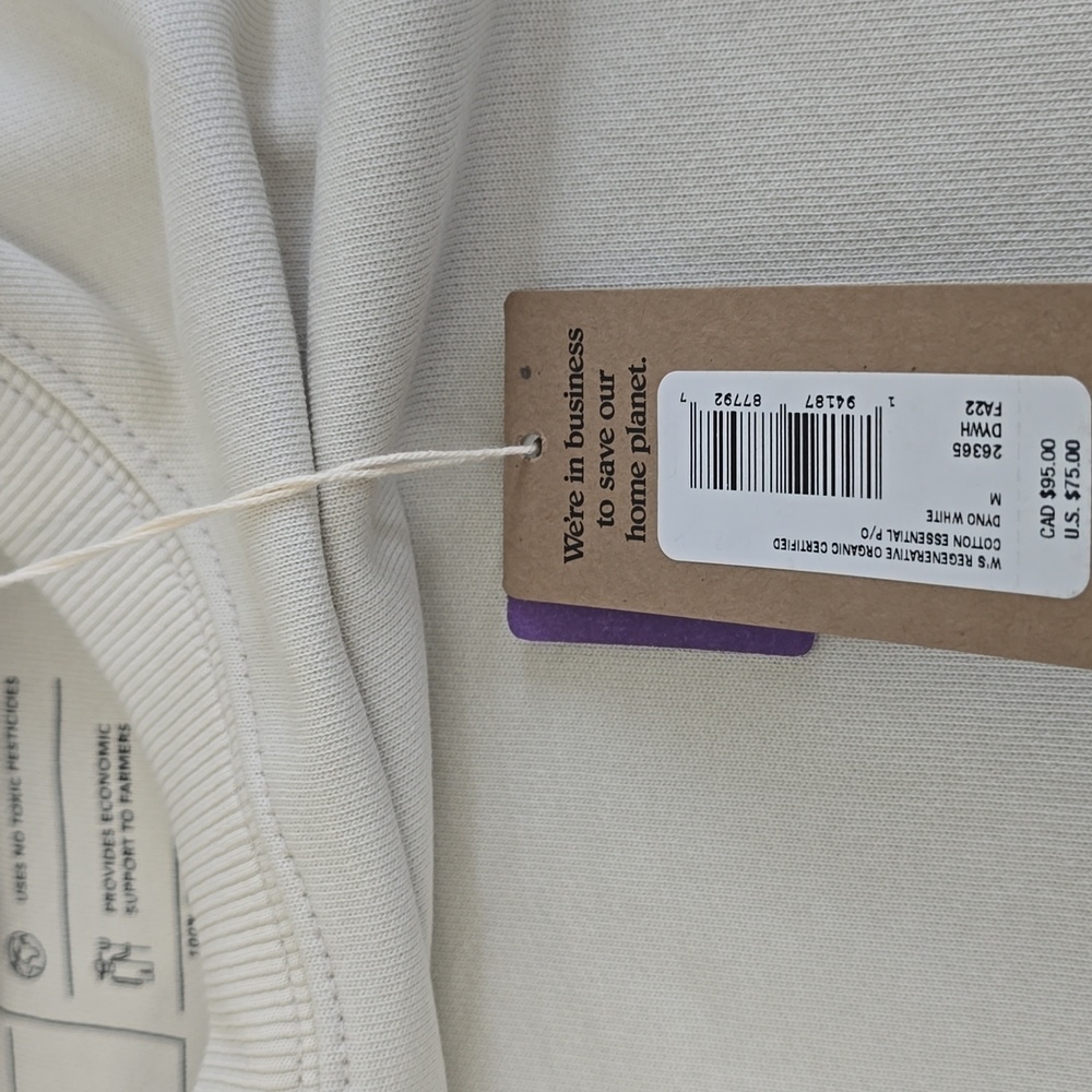 NWT Patagonia Women's Regen Organic Cotton Essential Pullover Beige Size Medium - Picture 17 of 17